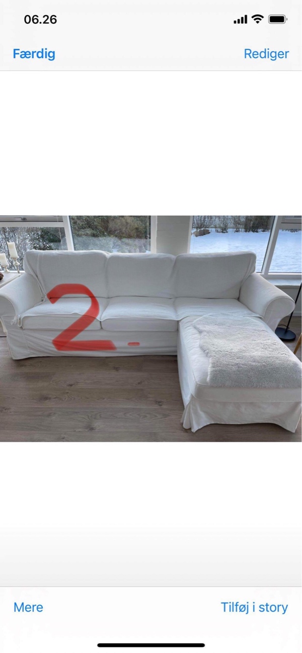 Hente en sofa plus puf i Bjerringbro udenfor Viborg