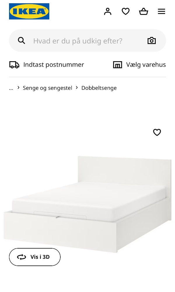 Skilt seng med opbevaring under og derfor lukkemekanisme i