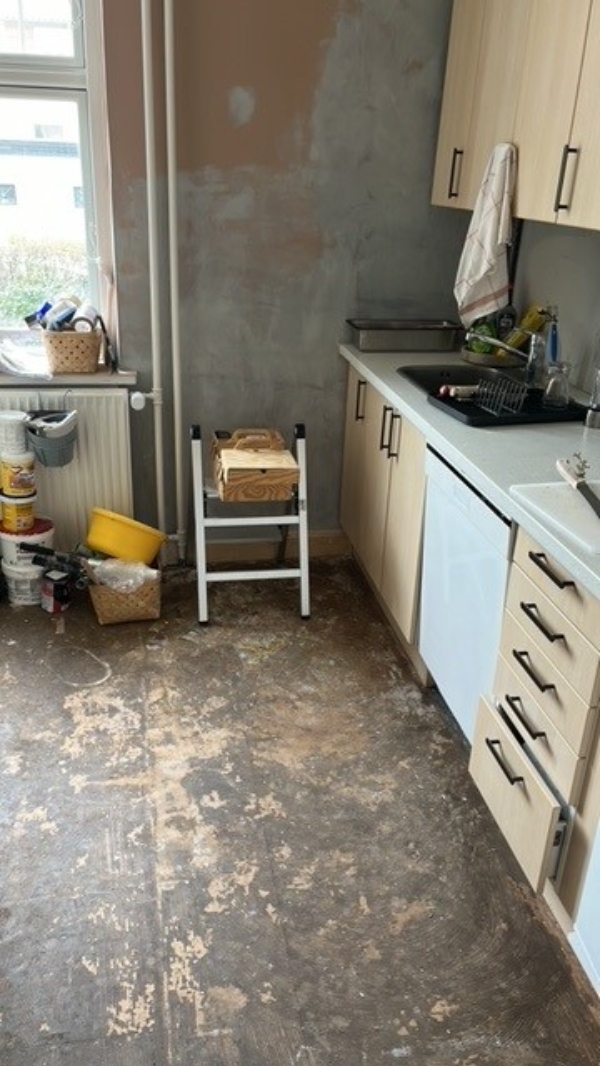 Lægge nyt gulv i køkken