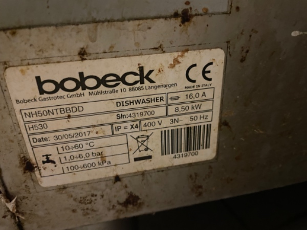 Skift varmelegeme på Bobeck industri opvaskemaskin