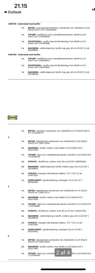 Samling af IKEA METOD skabssystem