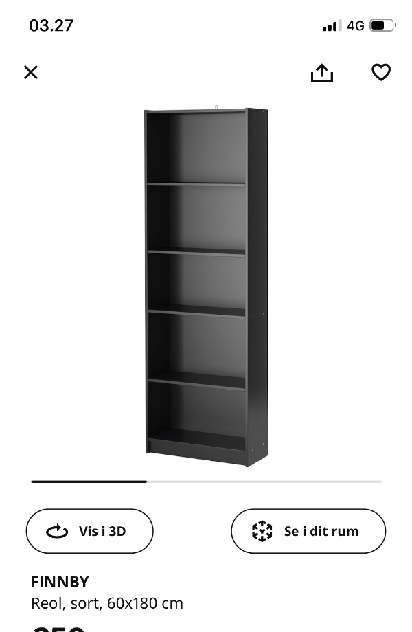 Samling af 3 ikea reoler og 1 ikea kommode