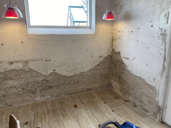 Pudsning af murværk hvor der har været fugt