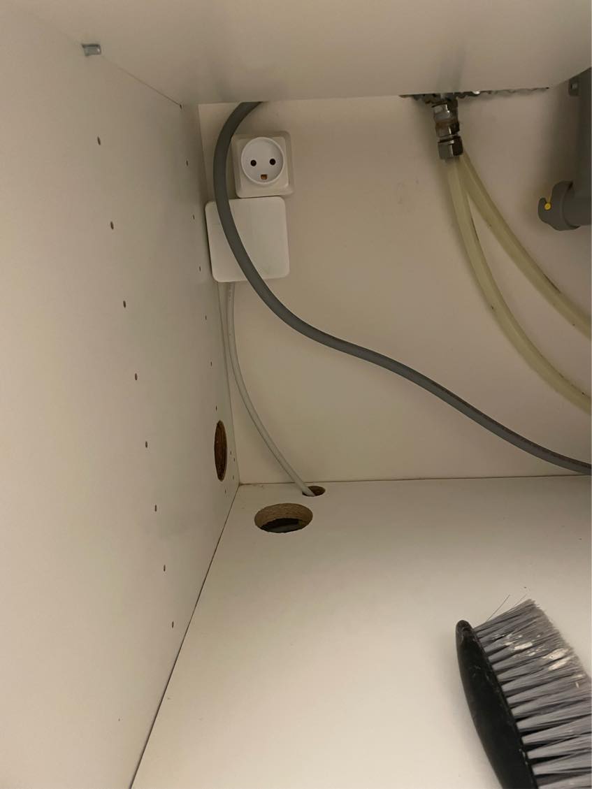 Montering af opvaskemaskine og låge