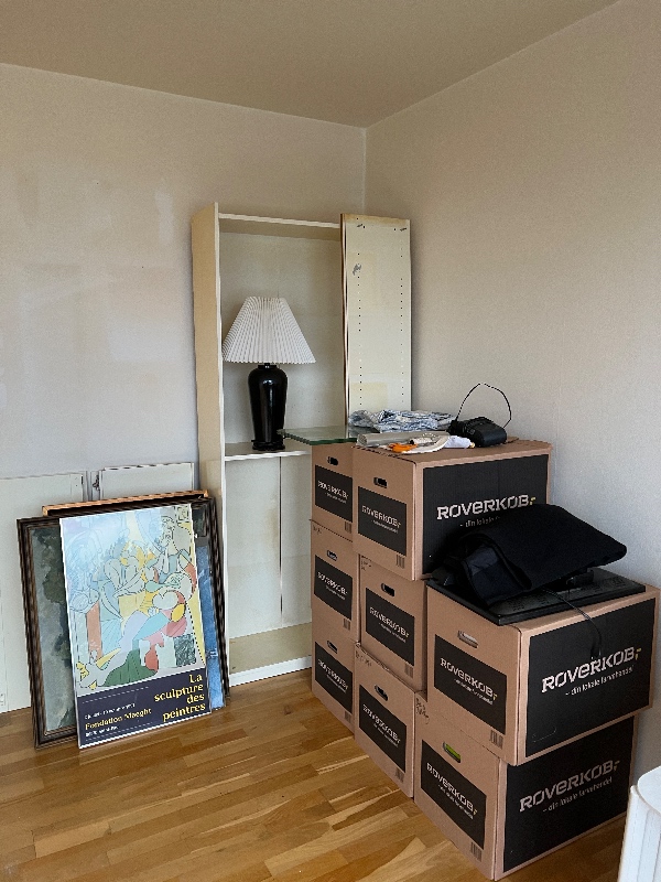 Lille flytning af reol, chatol, nogle kasser