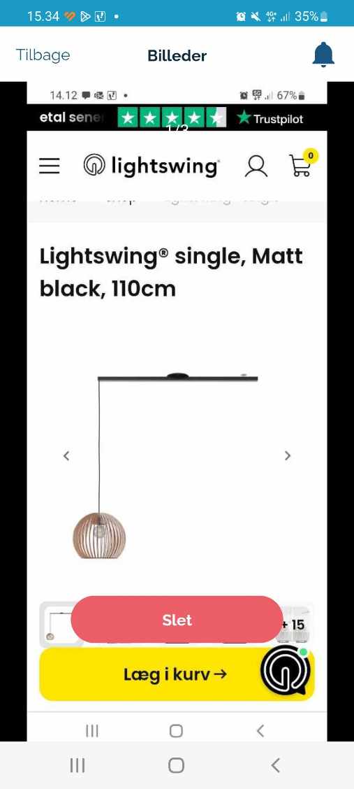 Opsætning af lightswing plus lampe