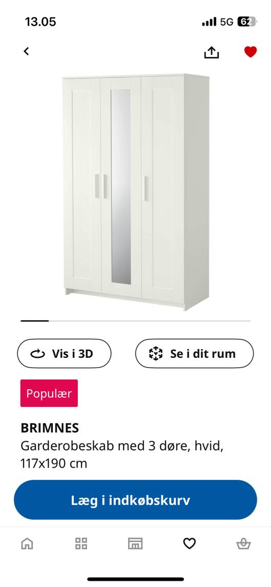 To Ikea garderobeskab, badeværelseskab, sovesofa