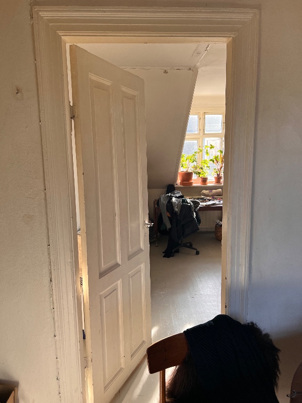 fjernet væg mellem bærende lægter på femte sal