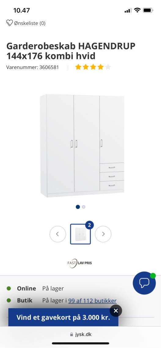 Hjælp til at samle nye skabe fra Jysk