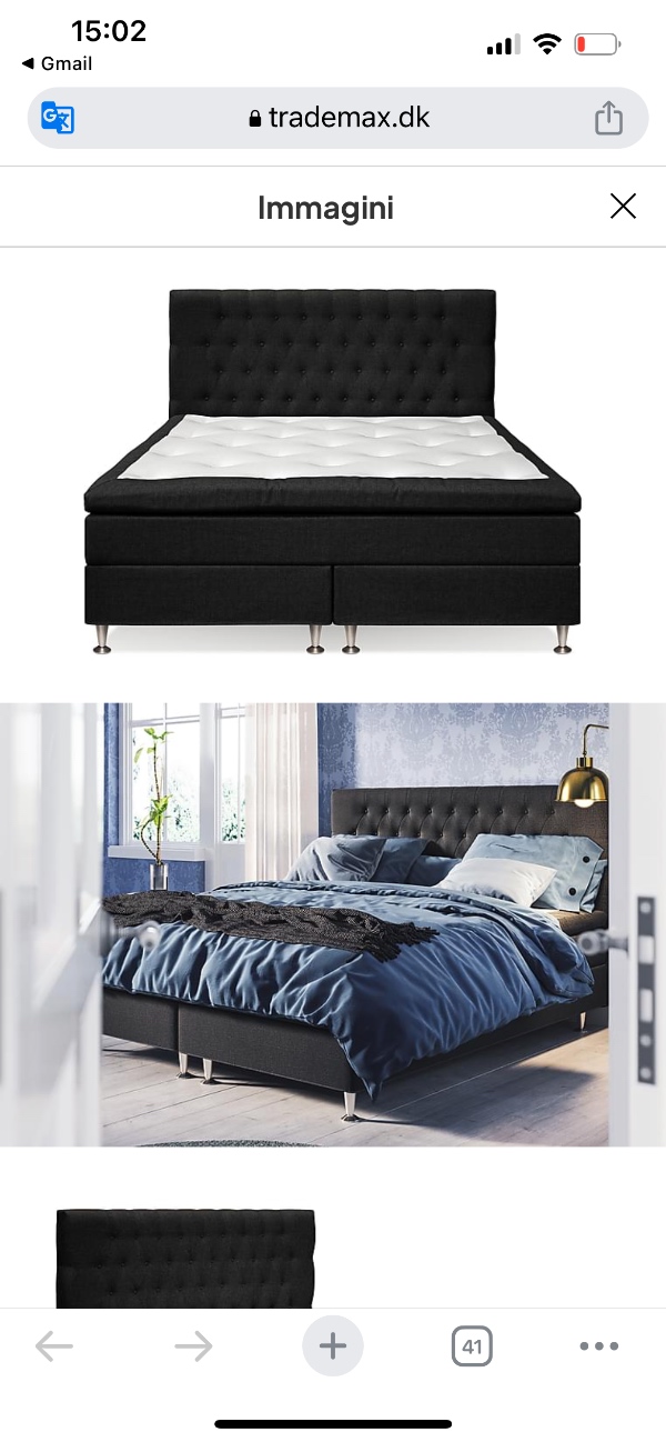 samling af 160x200 seng og 180x215 garderobeskab