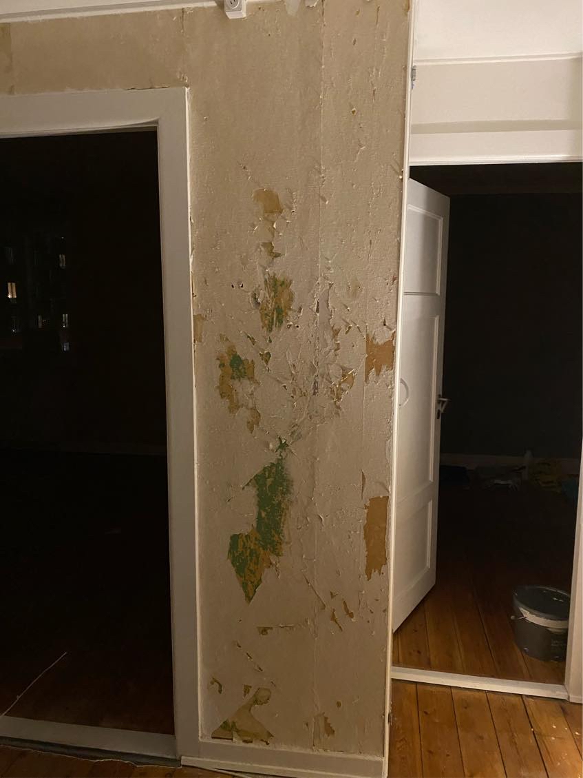 Spartel af vægge i 3 rum + loft i 1 rum