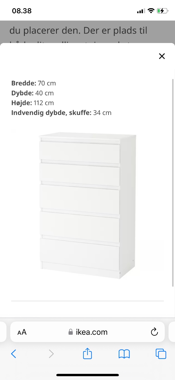 Afhentning af Ikea kullen kommode