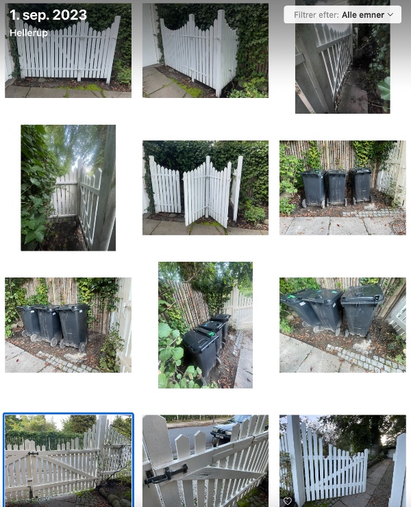 Vi skal have repareret lågen og bygget et lille stakit omkring vores affaldscontainere