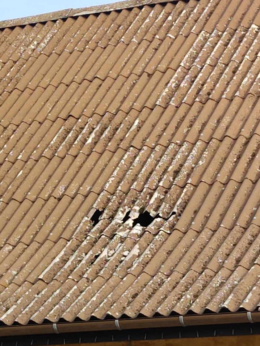 Udskiftning af ødelagte tagplader