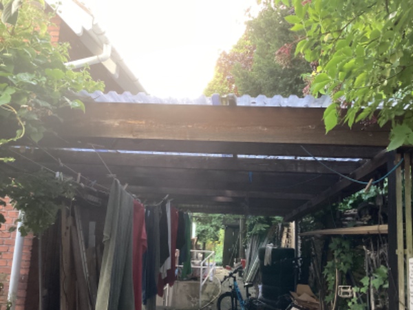 Trapezplader (polycabonat) på carport
