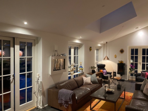 Malet stue 56m2 loft og vægge loft til kip
