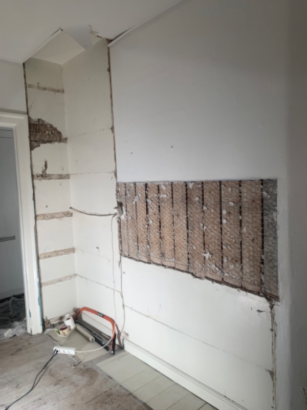 Filt/fuldspartling af køkken + hjørne i spisestue