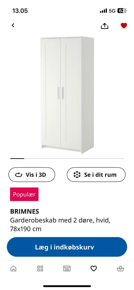 To Ikea garderobeskab, badeværelseskab, sovesofa
