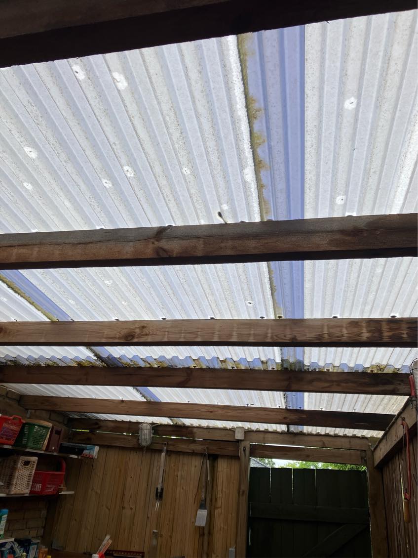 Udskiftning sf Trapezplader carport