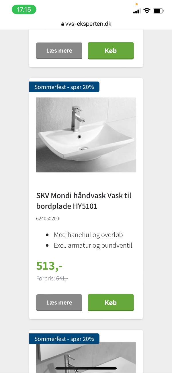 Montering af håndvask til bordplade