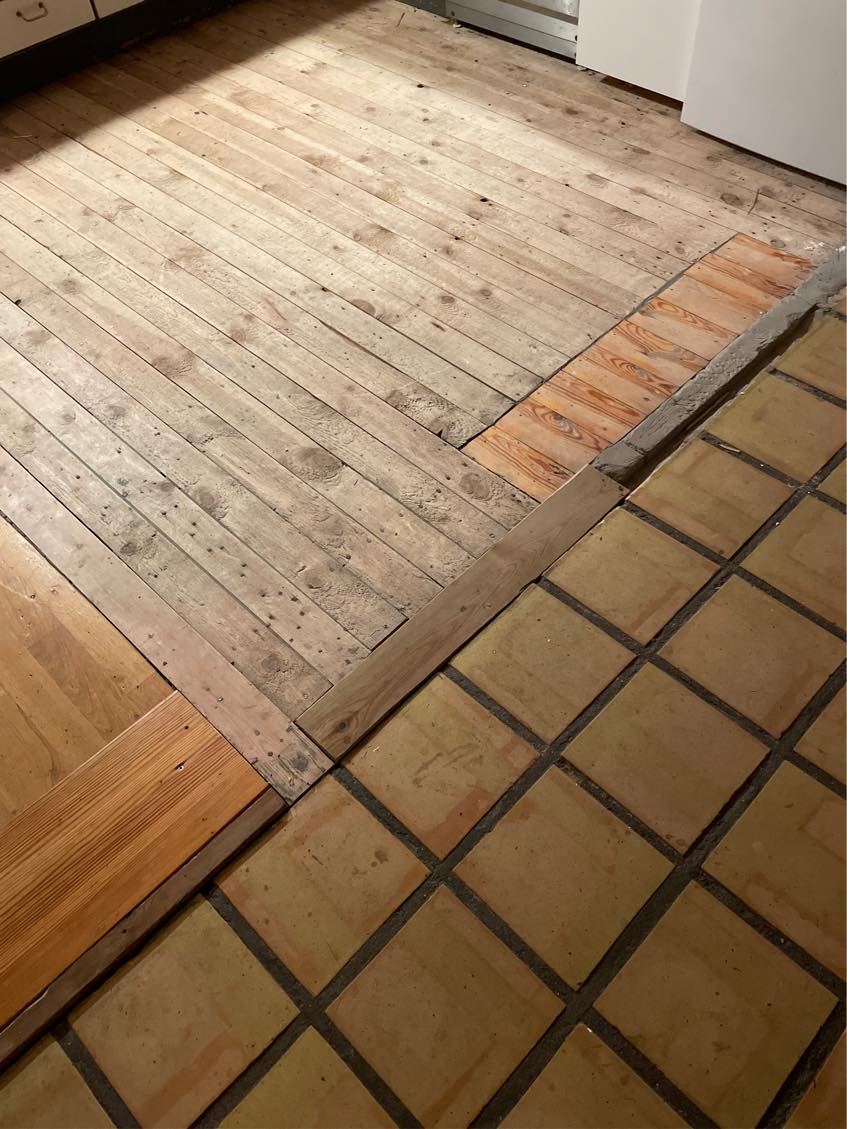 Nyt parketgulv i køkken