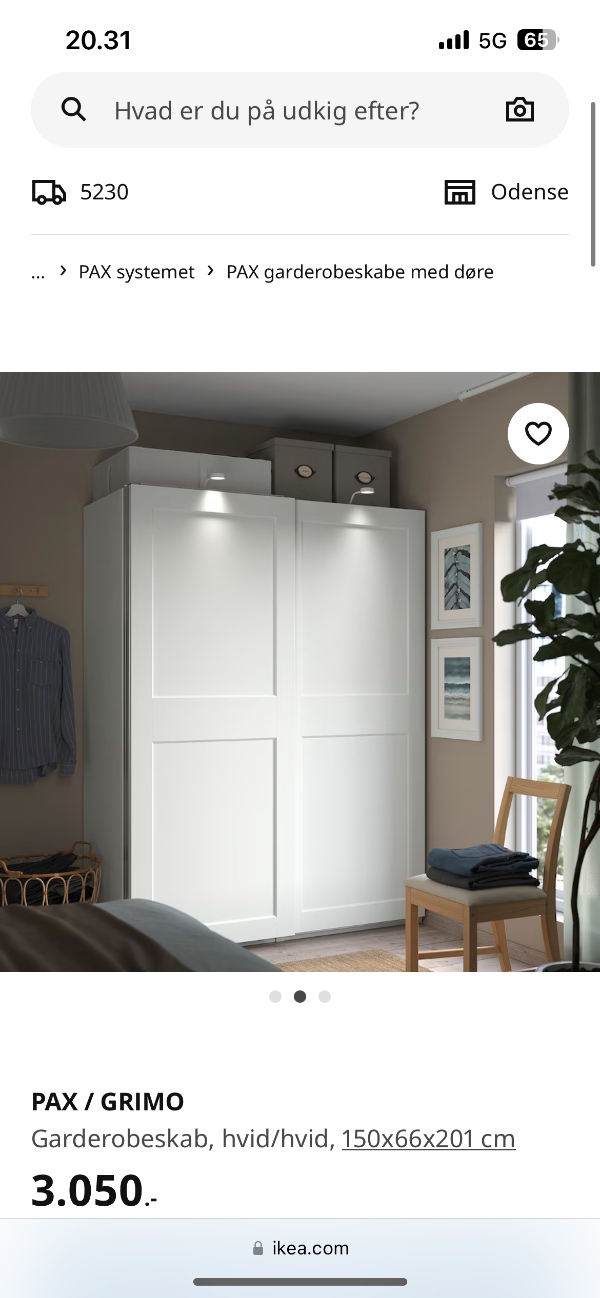 Samling af Ikea garderobeskab