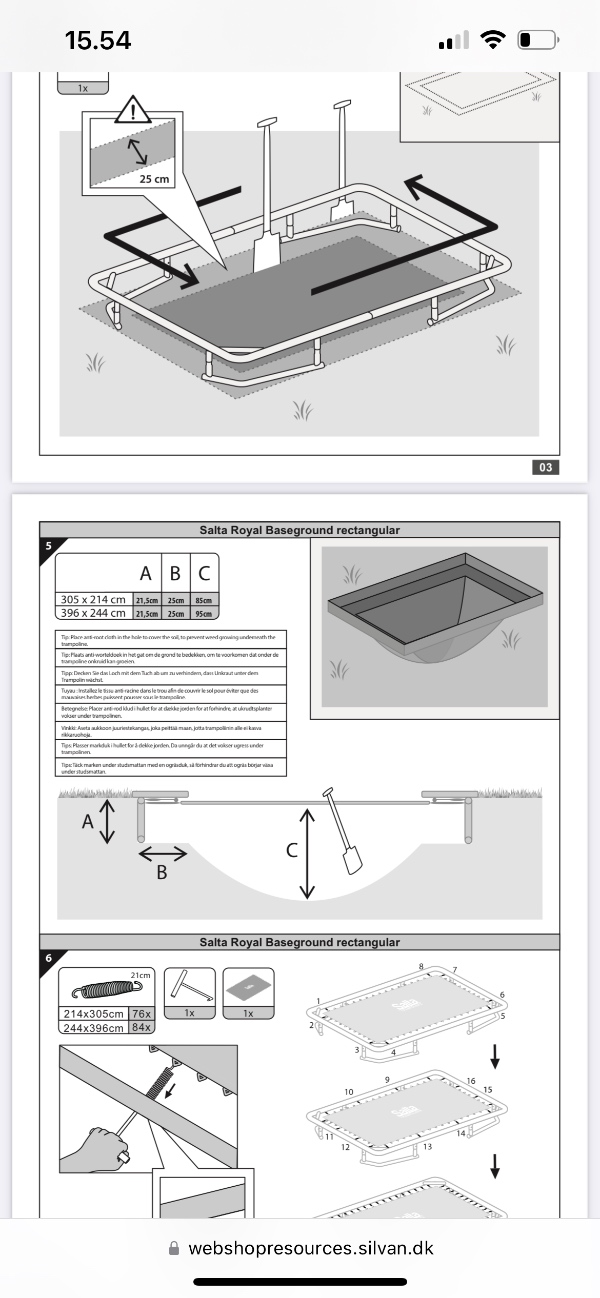 Trampolin opsætning i have