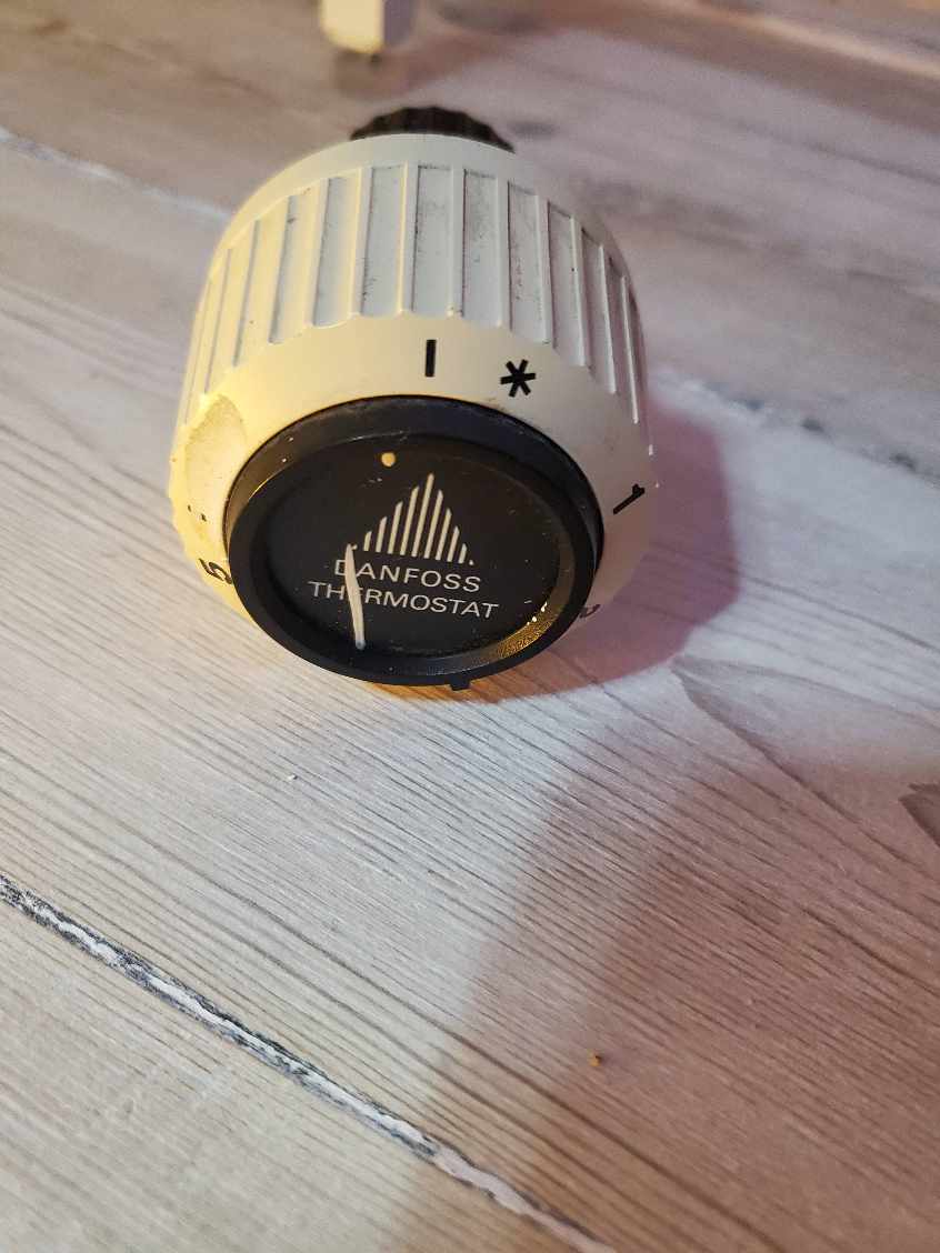 Få indkøbt og udskiftet termostat til radiator, som ikke kan slukke for varmen pt.