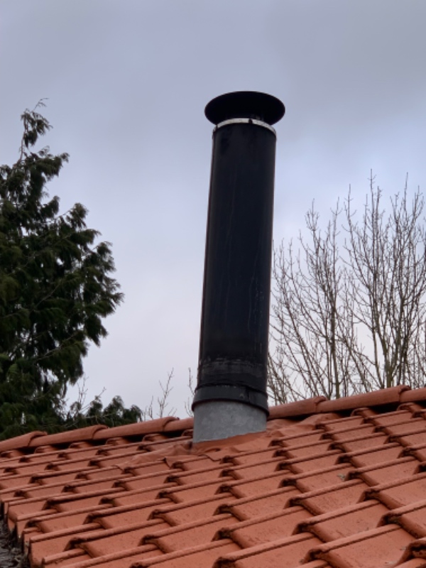 Inddækning skorsten.