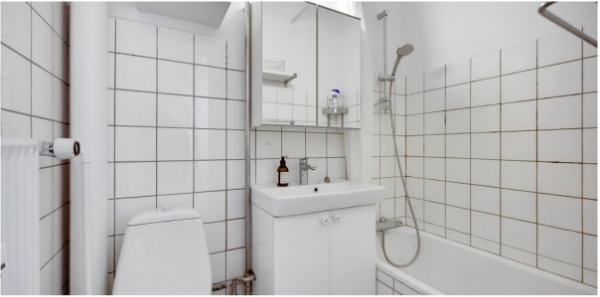 Vvs til flytning af brusearmatur + Unidrain + reparation af grenrør i støbejern