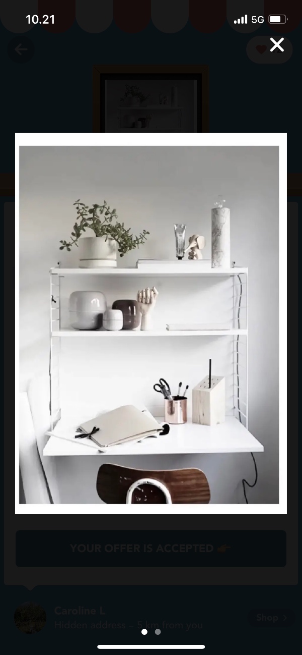 Hylder hænges op og en loftslampe