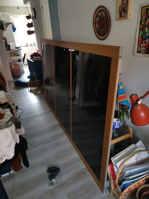 Bortskaffelse af 2x skabslåger på 230x130 cm pr styk (træ og glas)