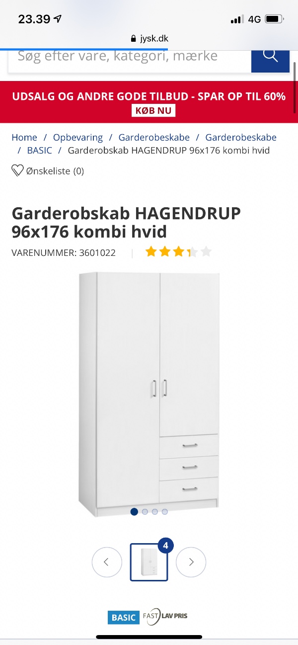 Montering af 2 jysk skab