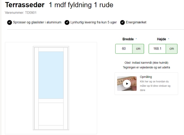 Opsætning af terassedør