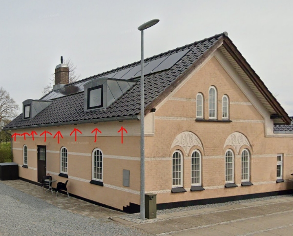 Male høj hus gavl/skeder