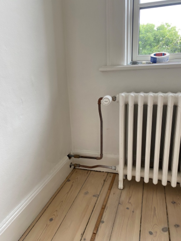 Afmontering af gammel radiator