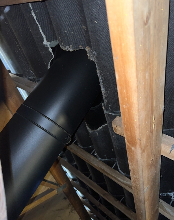 Udskiftning af tagplade efter fjernelse af skorsten