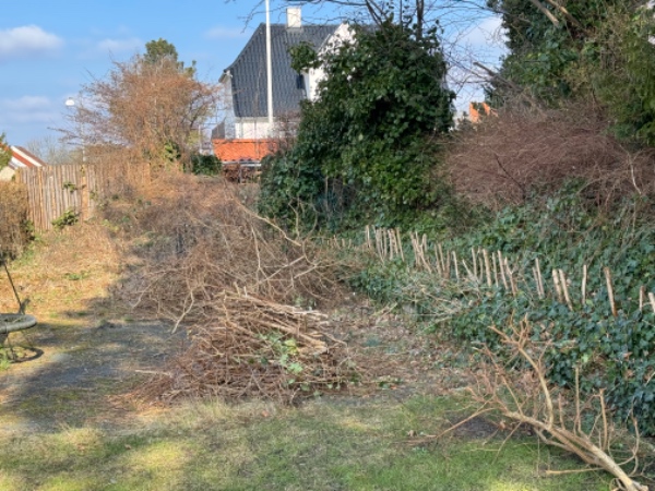 Fjernet haveaffald (inkl. hæk der er skåret ned)