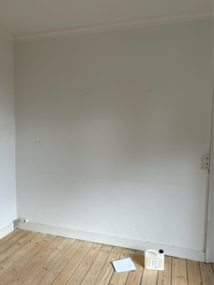 Maleopgave vægge, loft og paneler i to rum ca. 20 kvm per rum.