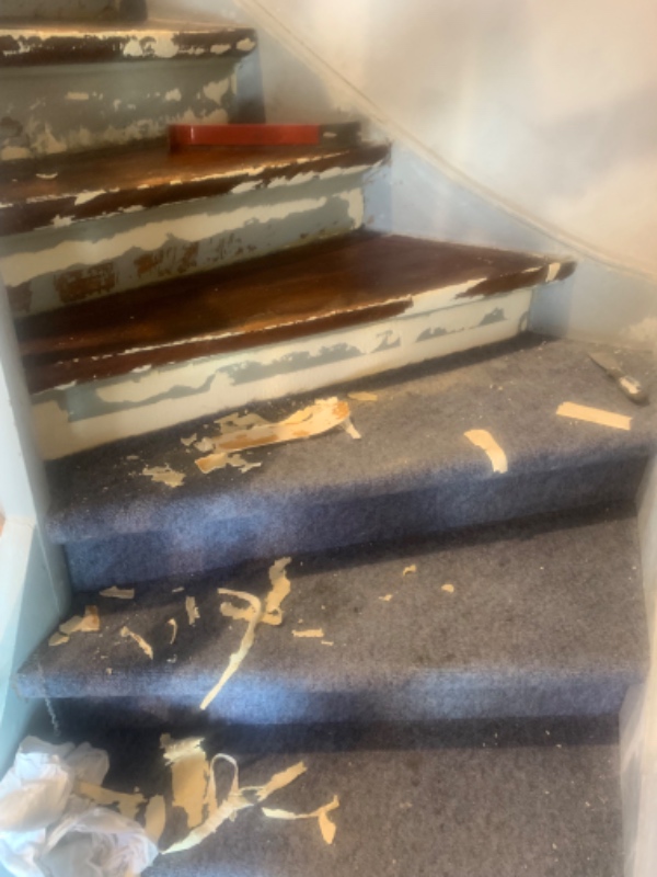 Lagt tæppe på en trappe….