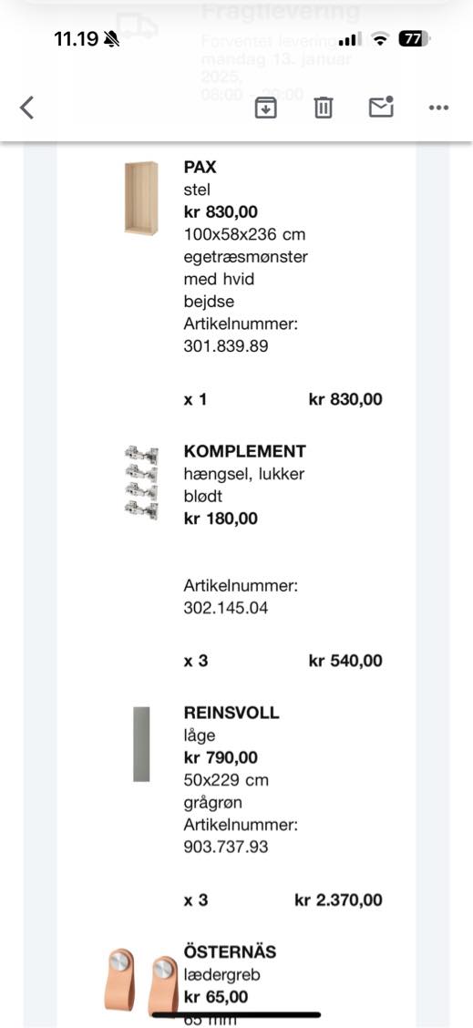 Saml ikea skab