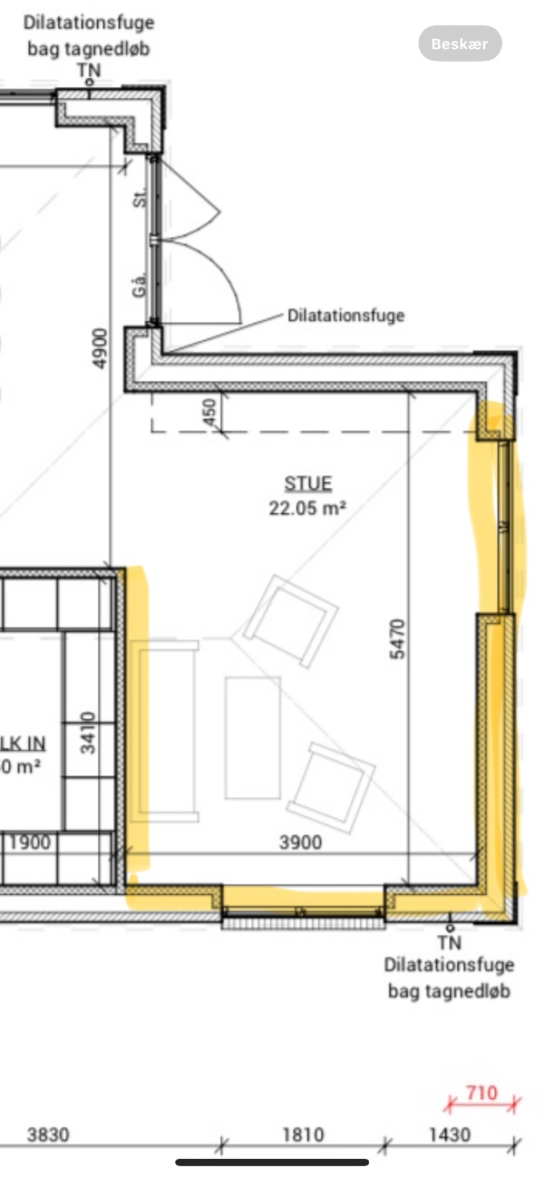 Maling af stuevægge