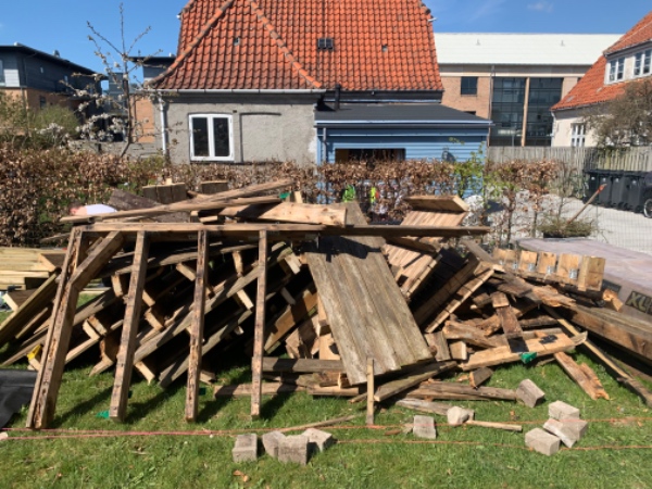 Fjernet træterrasse