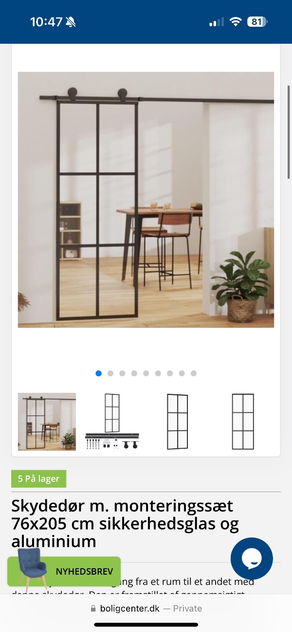 Montering af skydedøre