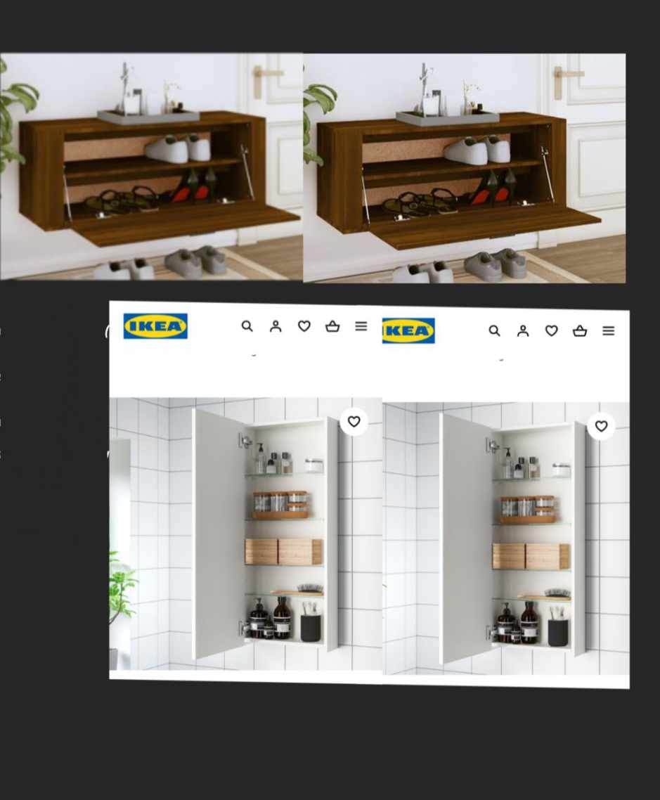 Samle 2 Badeværelseskabe og 2 skoskabe