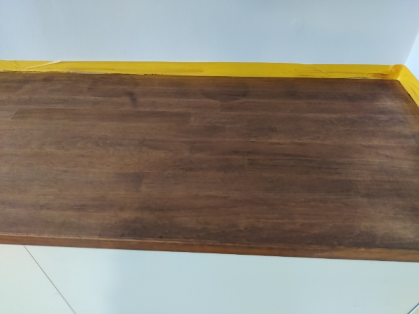 Afslibning og oliering af bordplade + tilskæring og påsætning af kantlister