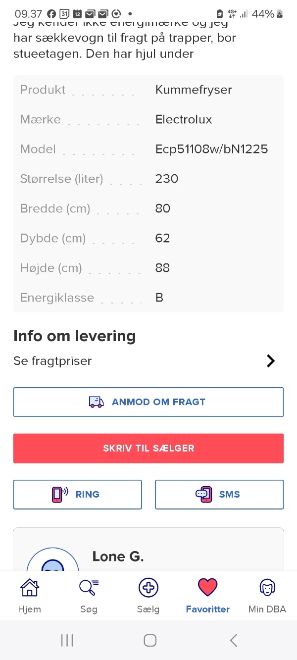 Afhentning af Kummefryser