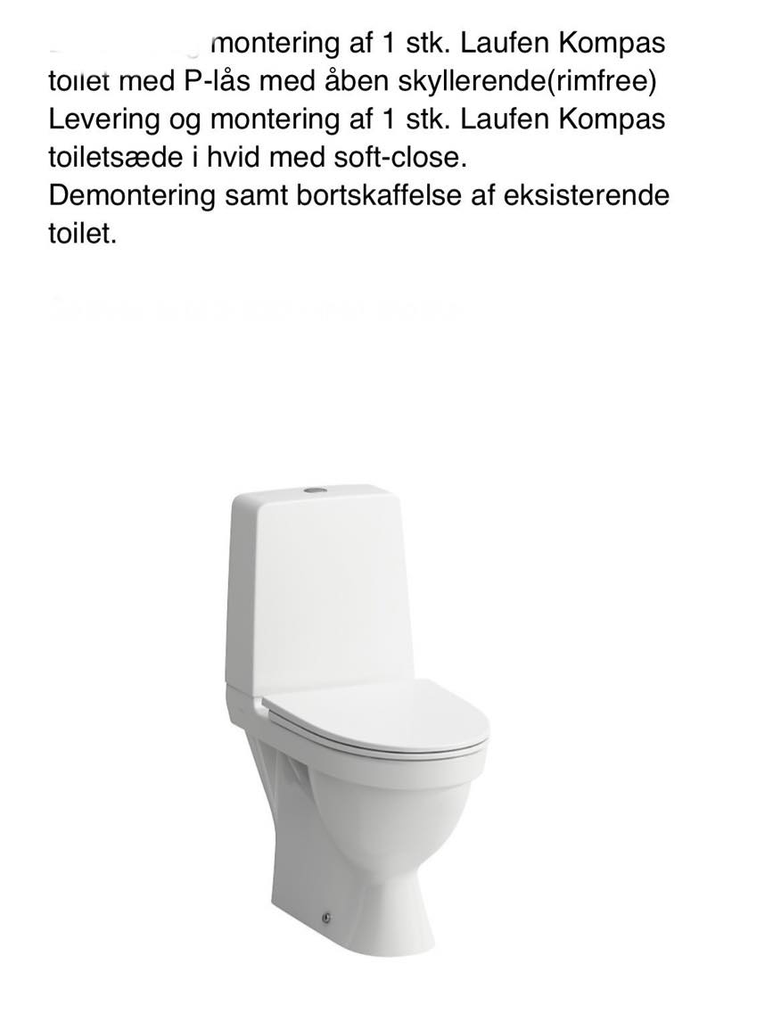 Montering af toilet