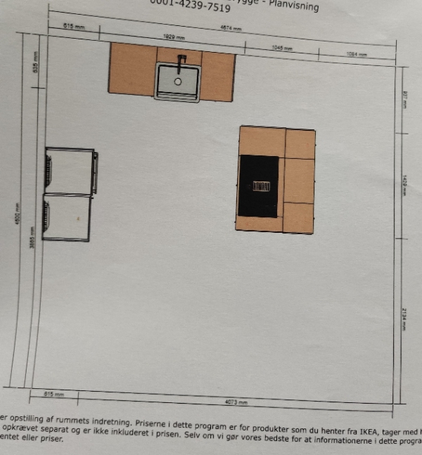 Samling og installation af IKEA Køkken (se tegning i beskrivelsen)