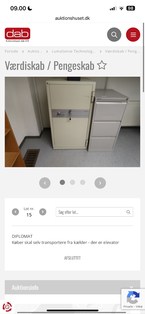 Transport af pengeskab